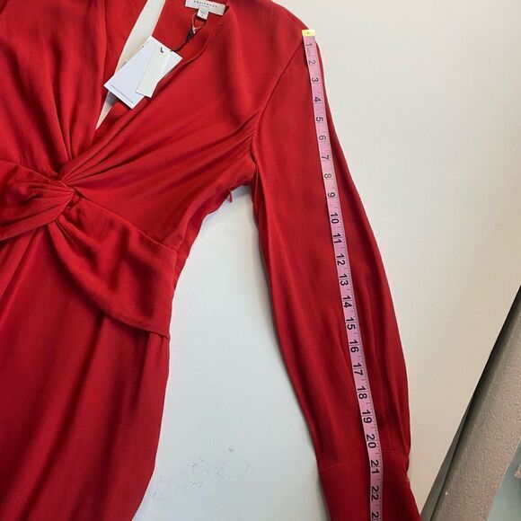 NWT EQUIPMENT Twist Front Long Sleeve Dress Aura Red Sz 4 - Picture 13 of 16